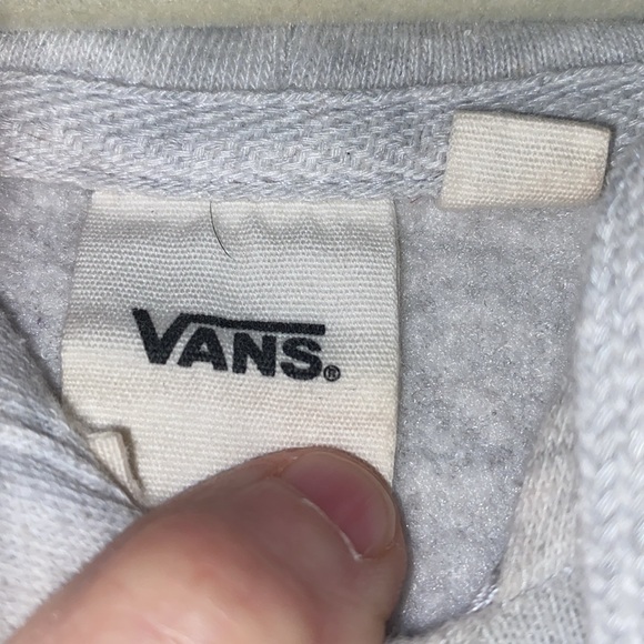 VANS Off The Wall Unisex Cropped Gray/Burgundy Hoodie Size XL - Picture 6 of 9